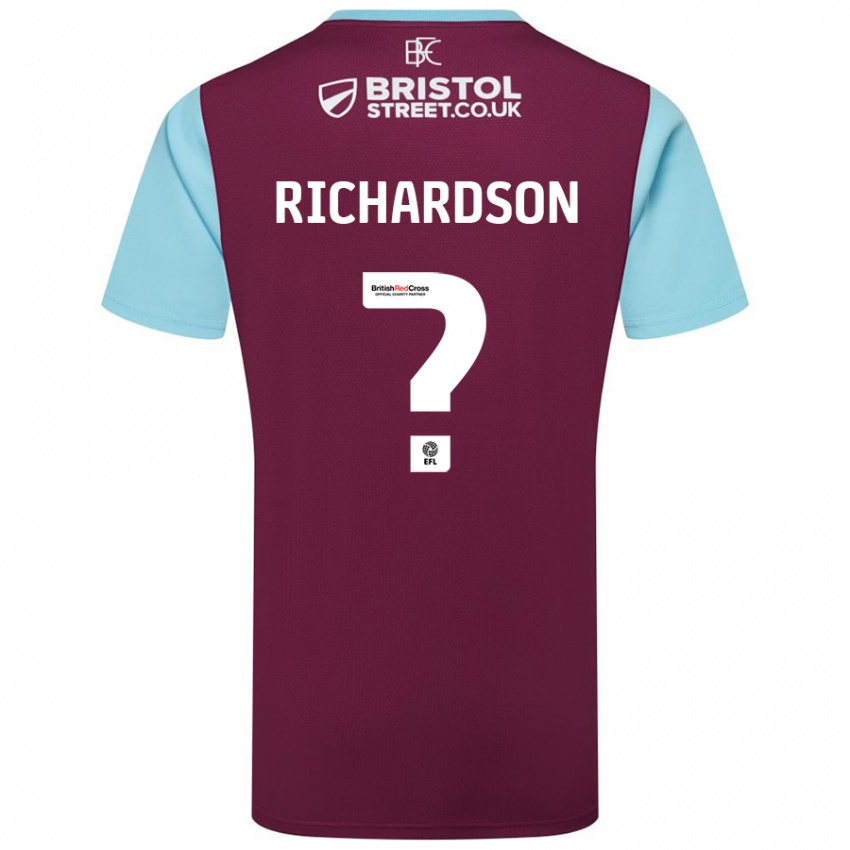 Niño Camiseta Lewis Richardson #0 Borgoña Azul Cielo 1ª Equipación 2024/25 La Camisa