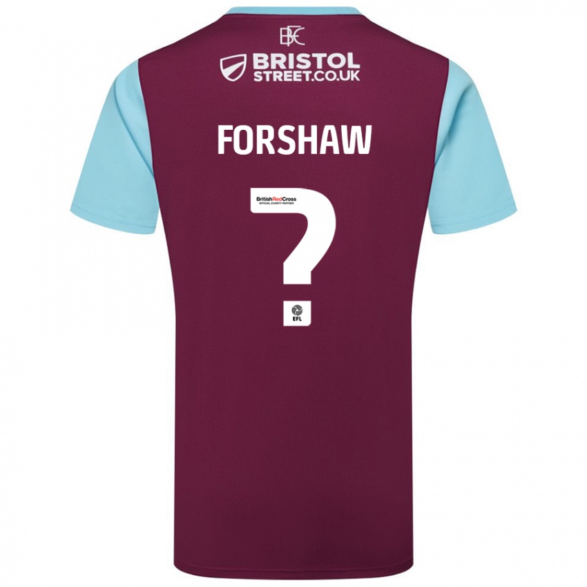 Niño Camiseta Lewis Forshaw #0 Borgoña Azul Cielo 1ª Equipación 2024/25 La Camisa