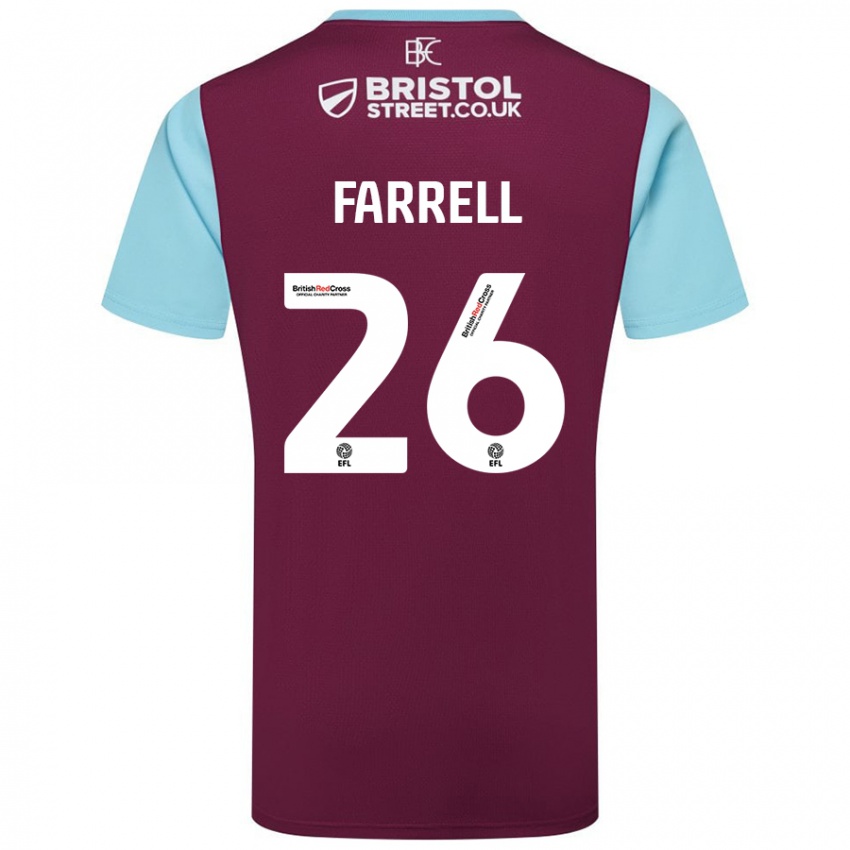 Niño Camiseta Lucy Farrell #26 Borgoña Azul Cielo 1ª Equipación 2024/25 La Camisa