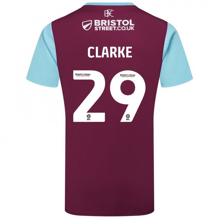 Niño Camiseta Abby Clarke #29 Borgoña Azul Cielo 1ª Equipación 2024/25 La Camisa