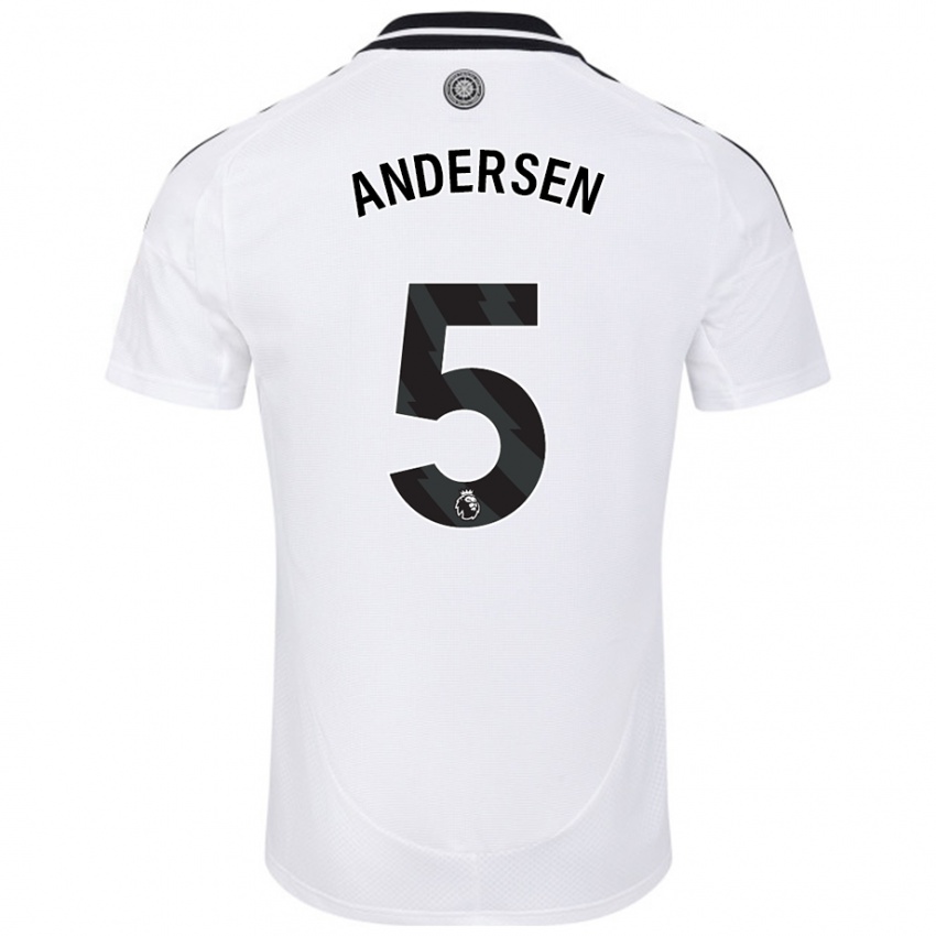 Niño Camiseta Joachim Andersen #5 Blanco 1ª Equipación 2024/25 La Camisa