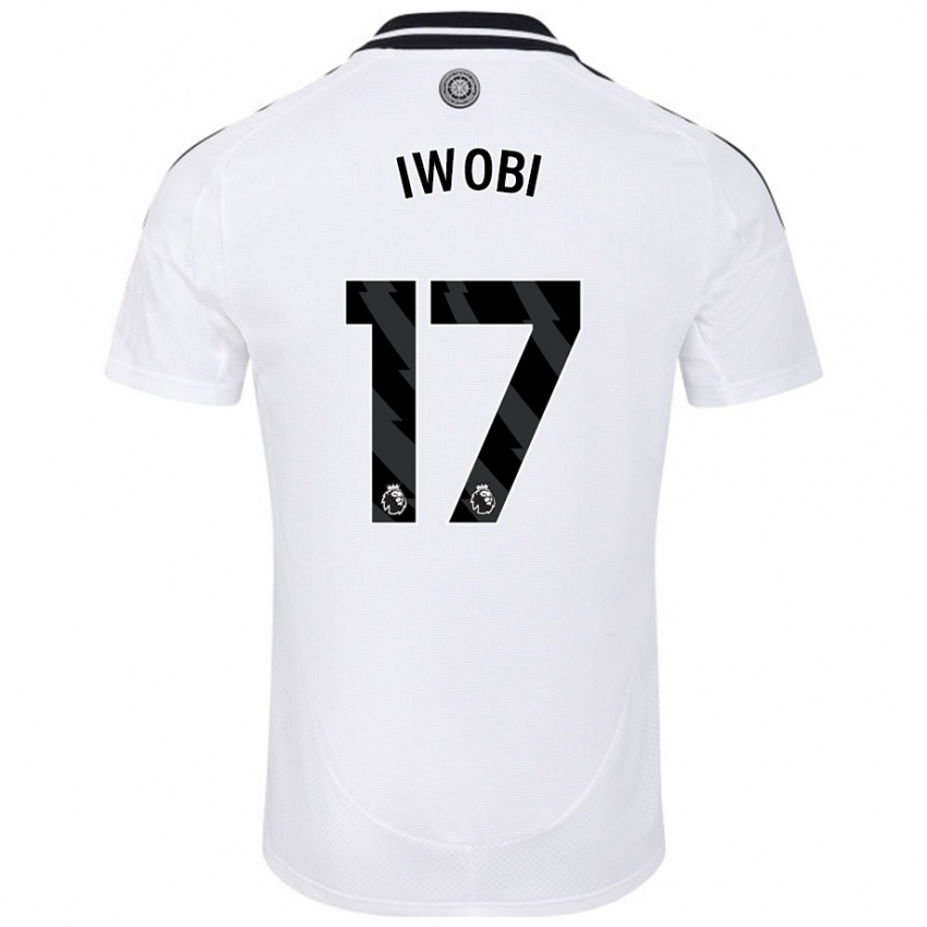 Niño Camiseta Alex Iwobi #17 Blanco 1ª Equipación 2024/25 La Camisa