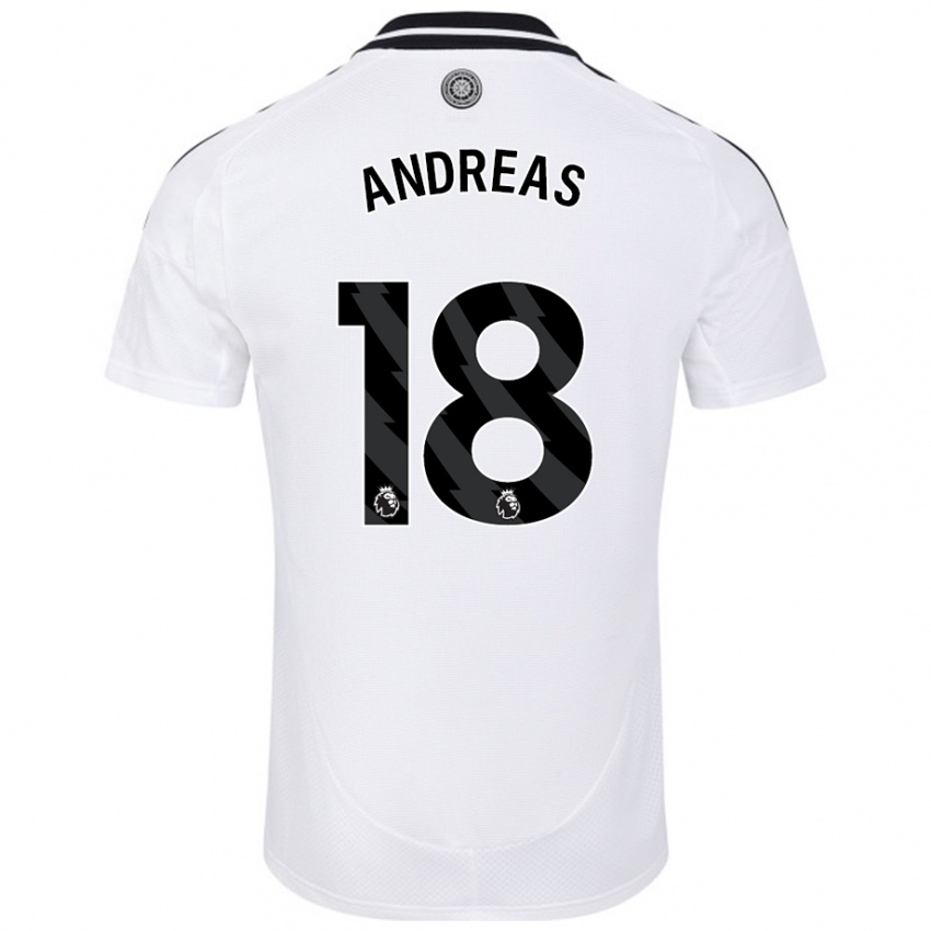 Niño Camiseta Andreas Pereira #18 Blanco 1ª Equipación 2024/25 La Camisa