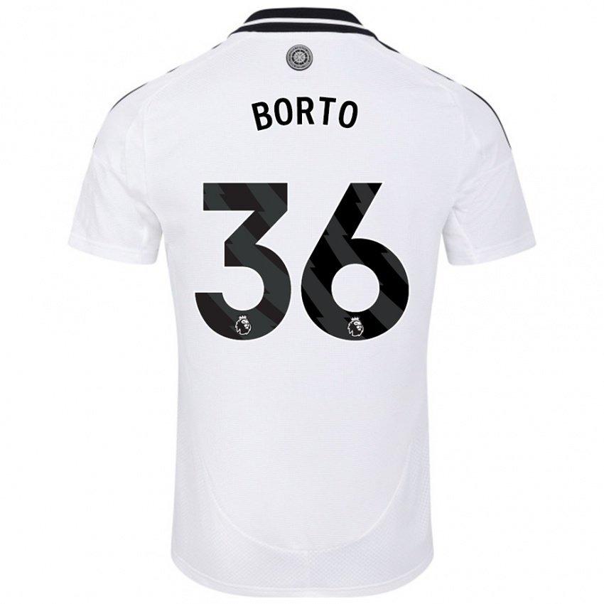 Niño Camiseta Alex Borto #36 Blanco 1ª Equipación 2024/25 La Camisa