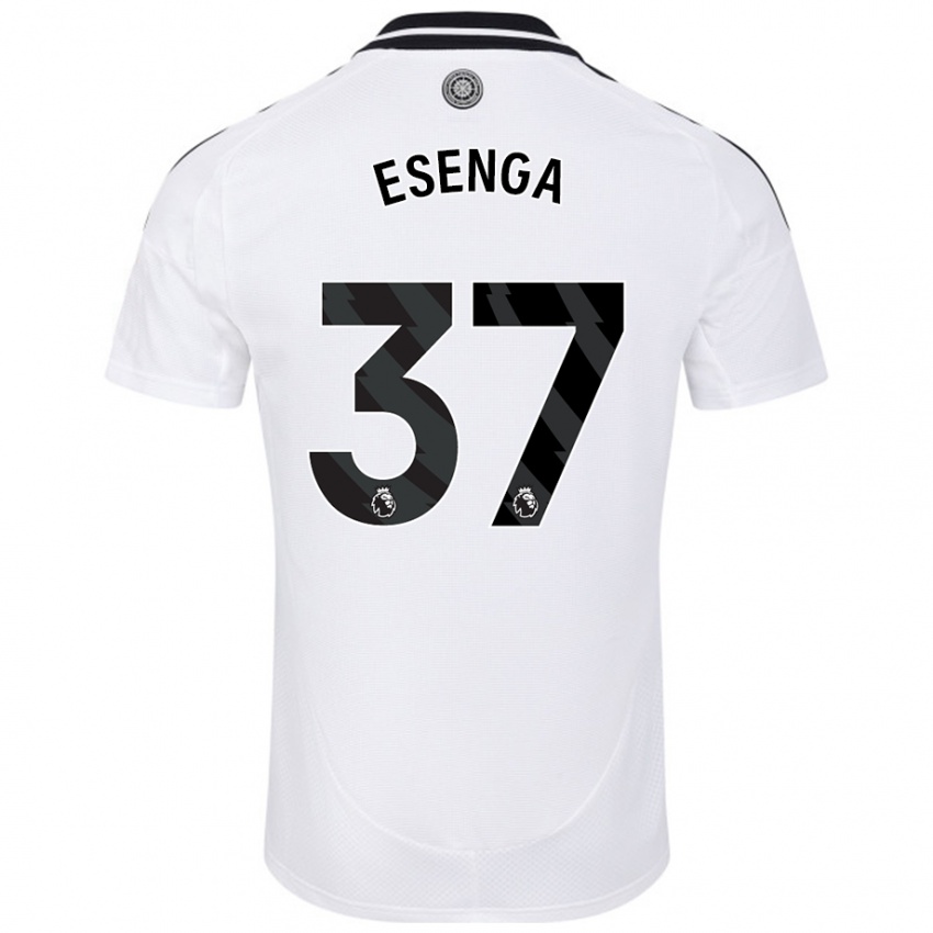 Niño Camiseta Jonathan Esenga #37 Blanco 1ª Equipación 2024/25 La Camisa