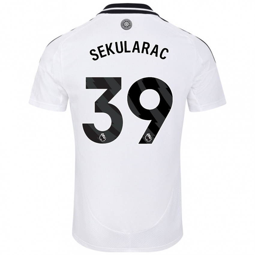 Niño Camiseta Kristian Sekularac #39 Blanco 1ª Equipación 2024/25 La Camisa