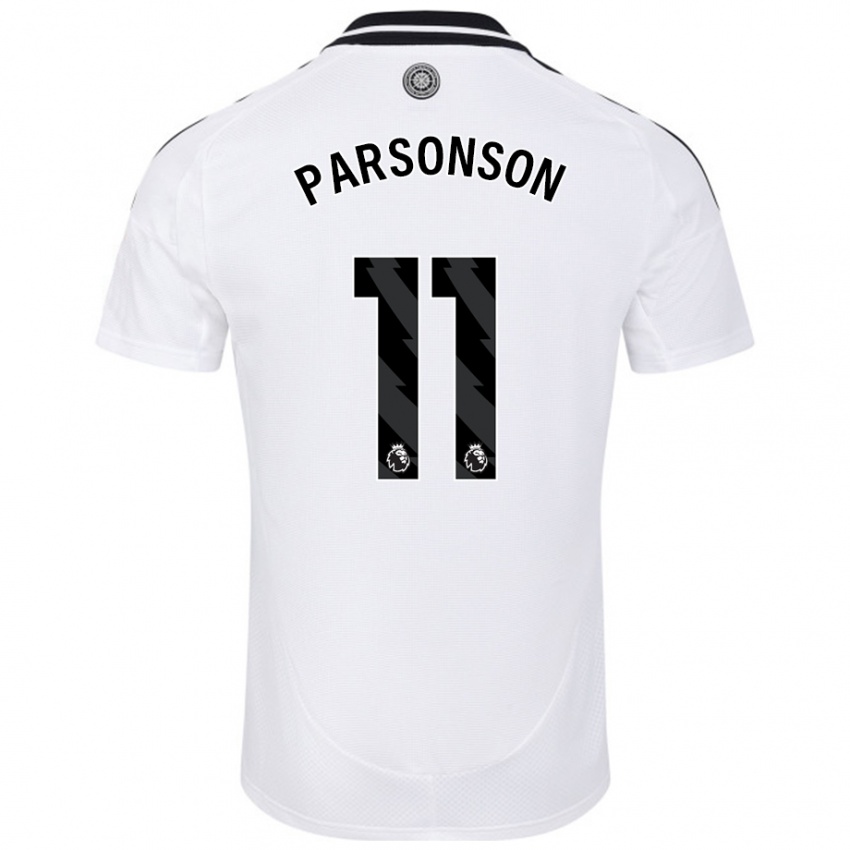 Niño Camiseta Madi Parsonson #11 Blanco 1ª Equipación 2024/25 La Camisa