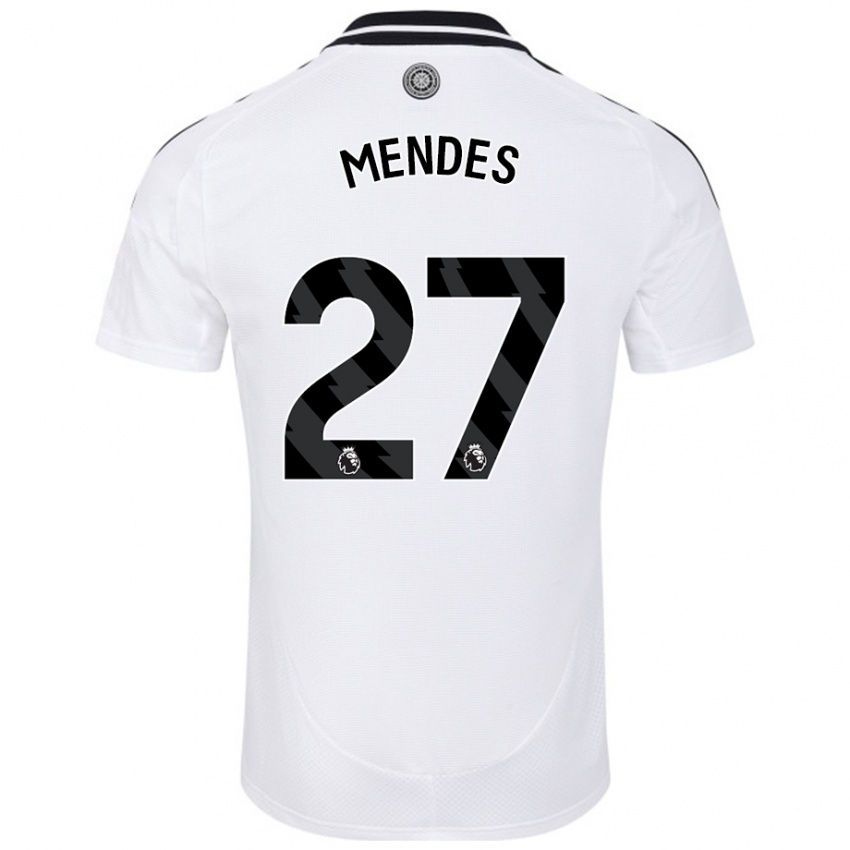 Niño Camiseta Megalie Mendes #27 Blanco 1ª Equipación 2024/25 La Camisa