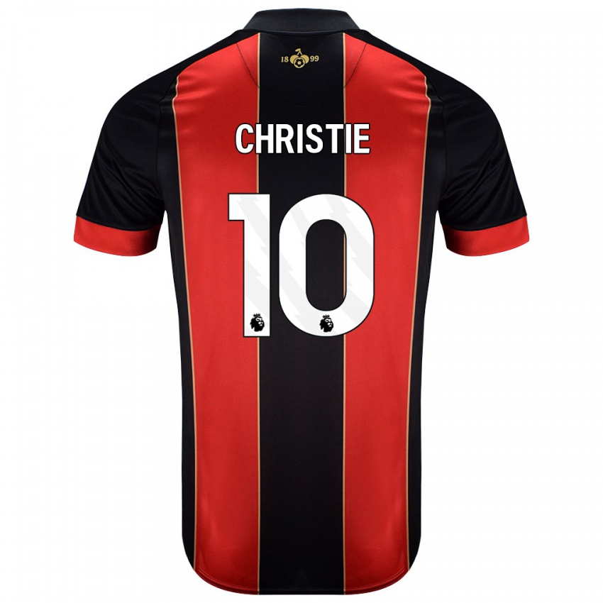 Niño Camiseta Ryan Christie #10 Rojo Negro 1ª Equipación 2024/25 La Camisa