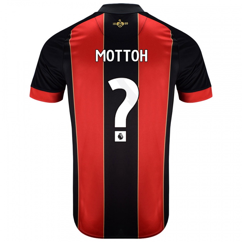 Niño Camiseta Koby Mottoh #0 Rojo Negro 1ª Equipación 2024/25 La Camisa