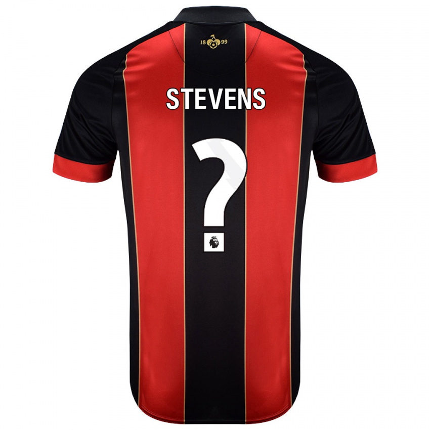 Niño Camiseta Charlie Stevens #0 Rojo Negro 1ª Equipación 2024/25 La Camisa