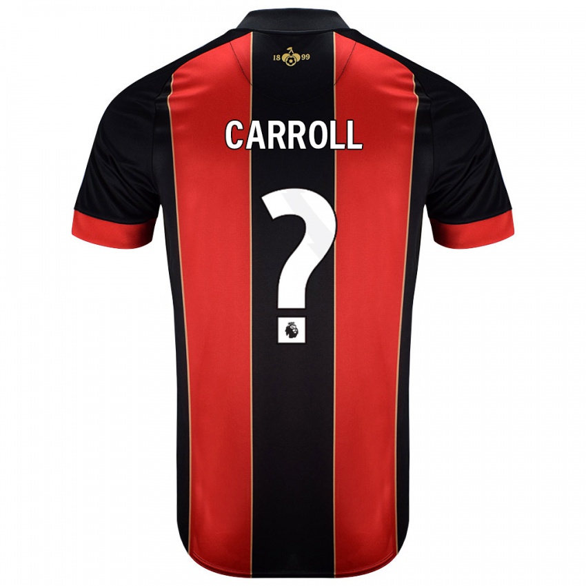 Niño Camiseta Ryan Carroll #0 Rojo Negro 1ª Equipación 2024/25 La Camisa