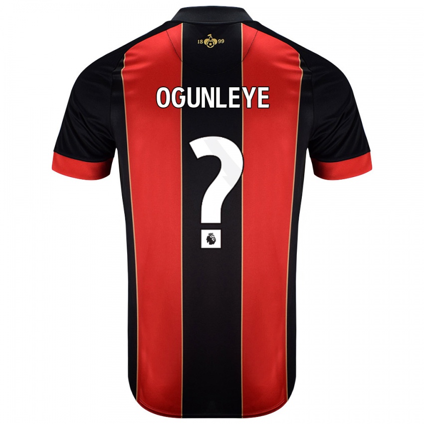 Niño Camiseta Malachi Ogunleye #0 Rojo Negro 1ª Equipación 2024/25 La Camisa