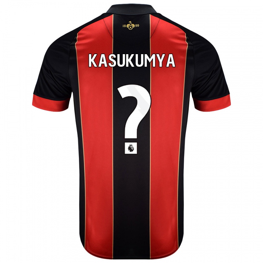 Niño Camiseta Kashanga Kasukumya #0 Rojo Negro 1ª Equipación 2024/25 La Camisa