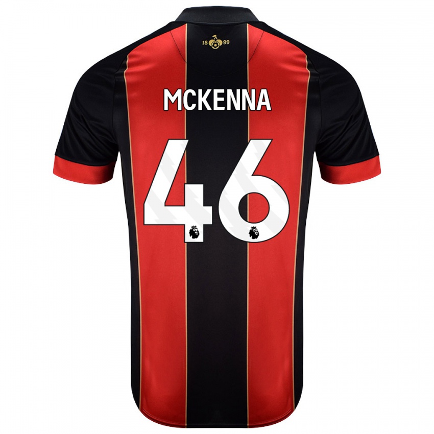 Niño Camiseta Callan Mckenna #46 Rojo Negro 1ª Equipación 2024/25 La Camisa