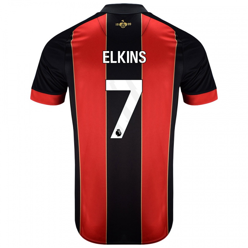 Niño Camiseta Elle Elkins #7 Rojo Negro 1ª Equipación 2024/25 La Camisa