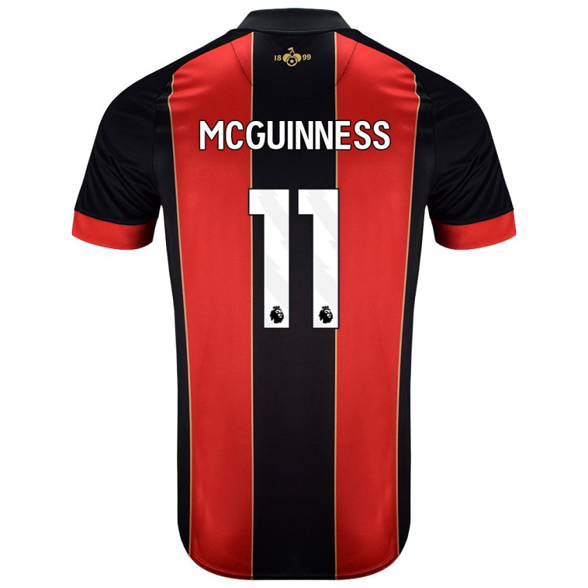 Niño Camiseta Gemma Mcguinness #11 Rojo Negro 1ª Equipación 2024/25 La Camisa