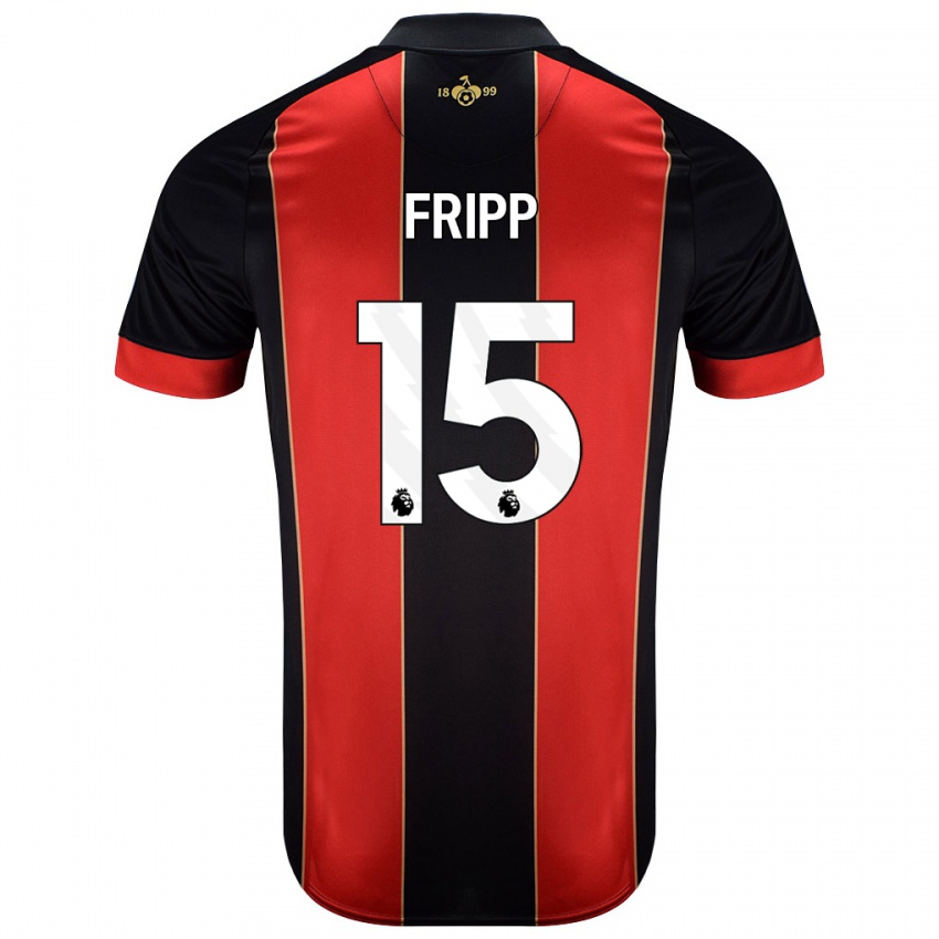 Niño Camiseta Kelly Fripp #15 Rojo Negro 1ª Equipación 2024/25 La Camisa