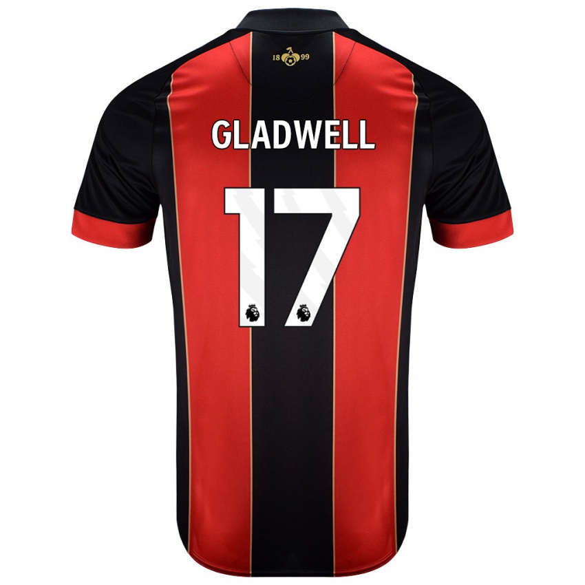 Niño Camiseta Molly Gladwell #17 Rojo Negro 1ª Equipación 2024/25 La Camisa