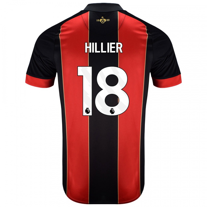 Niño Camiseta Gemma Hillier #18 Rojo Negro 1ª Equipación 2024/25 La Camisa