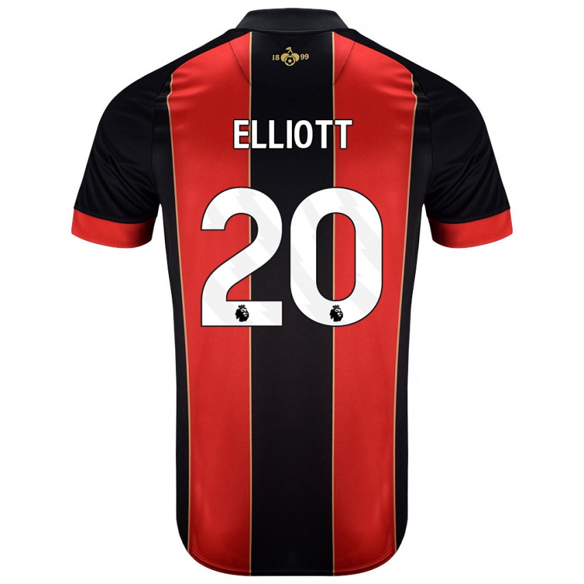 Niño Camiseta Kaitlyn Elliott #20 Rojo Negro 1ª Equipación 2024/25 La Camisa