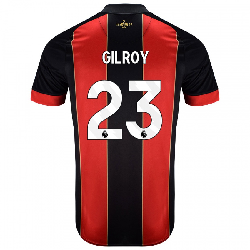 Niño Camiseta Chloe Gilroy #23 Rojo Negro 1ª Equipación 2024/25 La Camisa