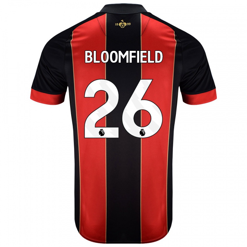 Niño Camiseta Erin Bloomfield #26 Rojo Negro 1ª Equipación 2024/25 La Camisa