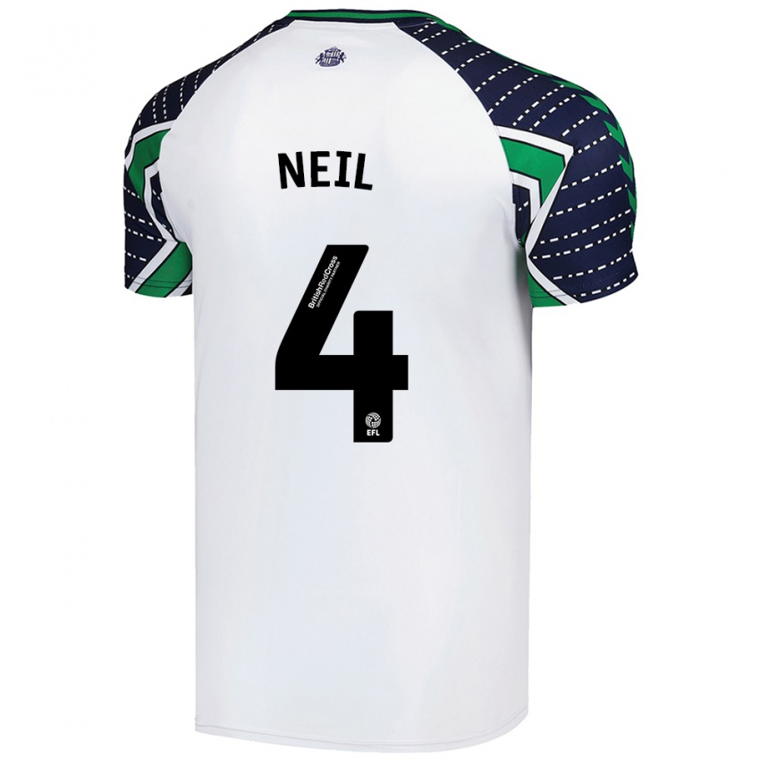 Niño Camiseta Dan Neil #4 Blanco 2ª Equipación 2024/25 La Camisa