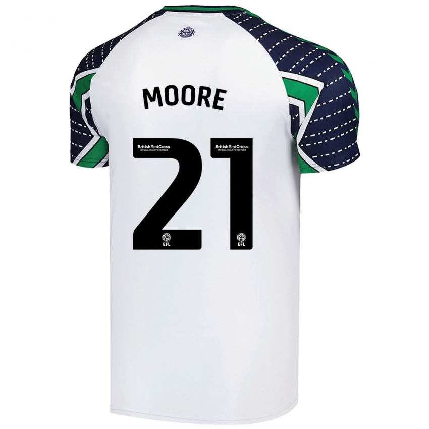 Niño Camiseta Simon Moore #21 Blanco 2ª Equipación 2024/25 La Camisa