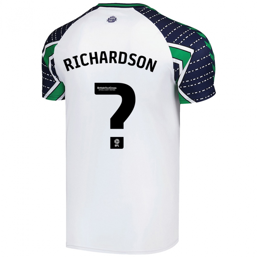 Niño Camiseta Adam Richardson #0 Blanco 2ª Equipación 2024/25 La Camisa