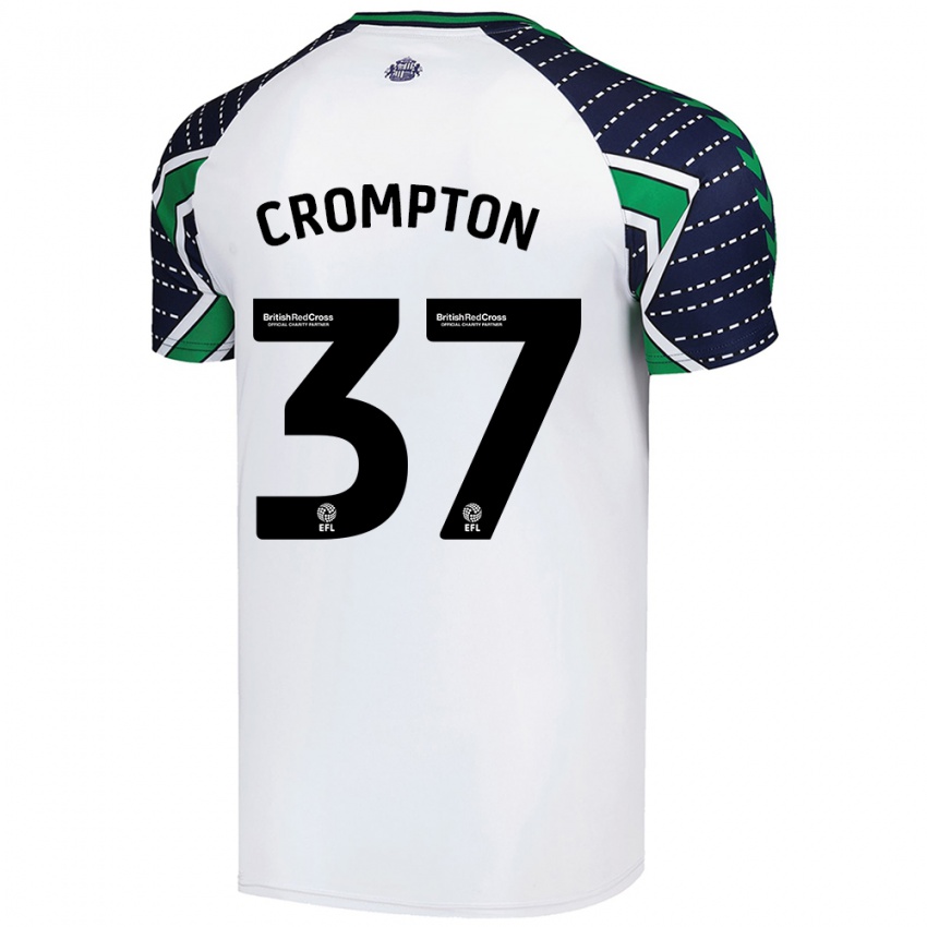 Niño Camiseta Ben Crompton #37 Blanco 2ª Equipación 2024/25 La Camisa