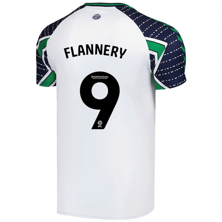 Niño Camiseta Keira Flannery #9 Blanco 2ª Equipación 2024/25 La Camisa