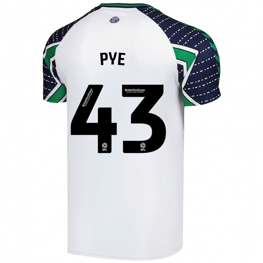 Niño Camiseta Connor Pye #43 Blanco 2ª Equipación 2024/25 La Camisa