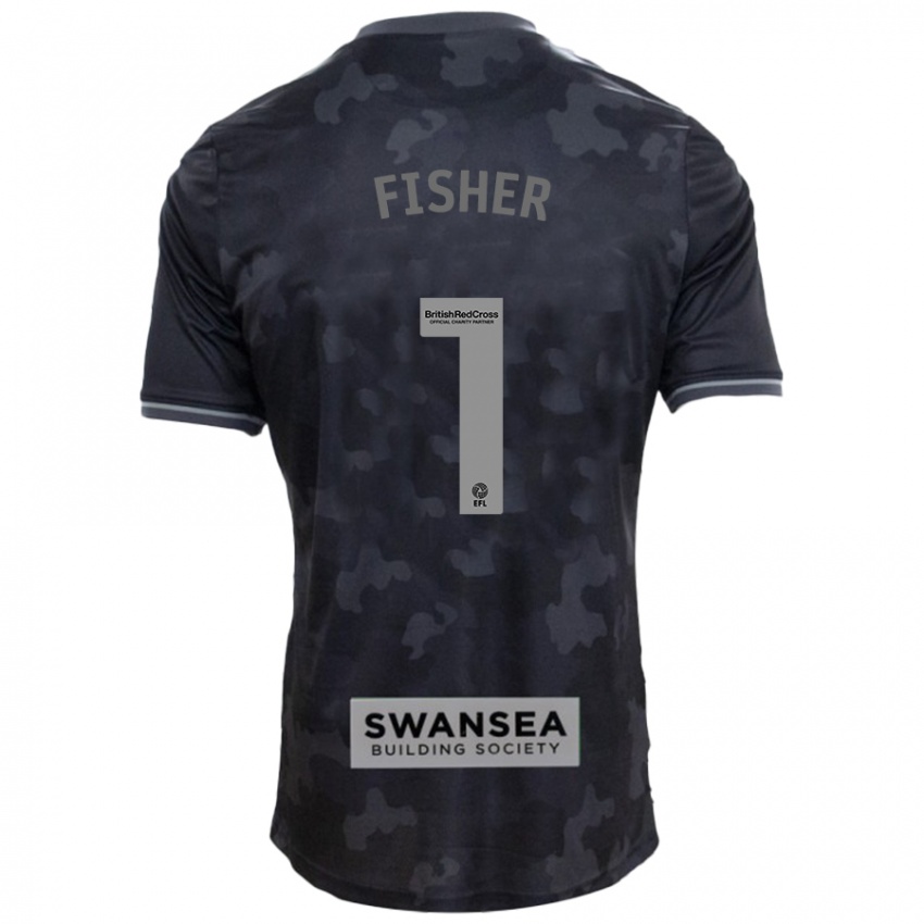 Niño Camiseta Andy Fisher #1 Negro 2ª Equipación 2024/25 La Camisa