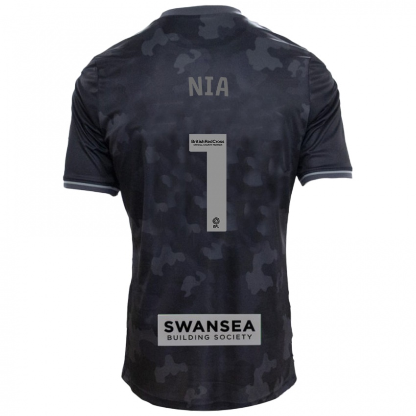 Niño Camiseta Ffion Rees Nia #1 Negro 2ª Equipación 2024/25 La Camisa