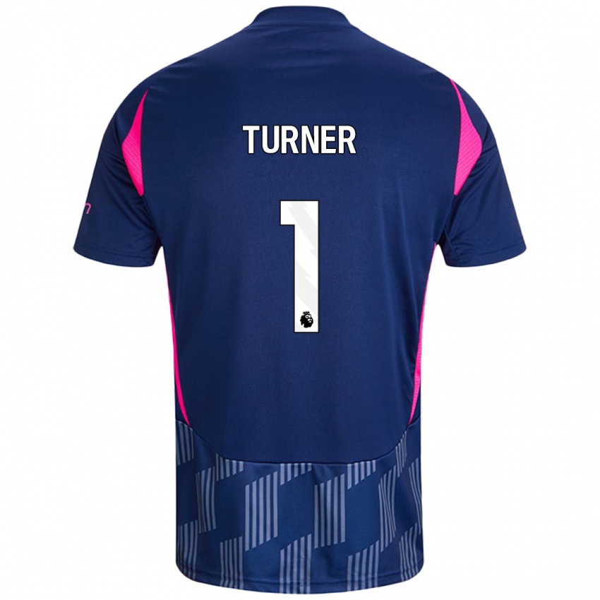 Niño Camiseta Matt Turner #1 Azul Real Rosa 2ª Equipación 2024/25 La Camisa