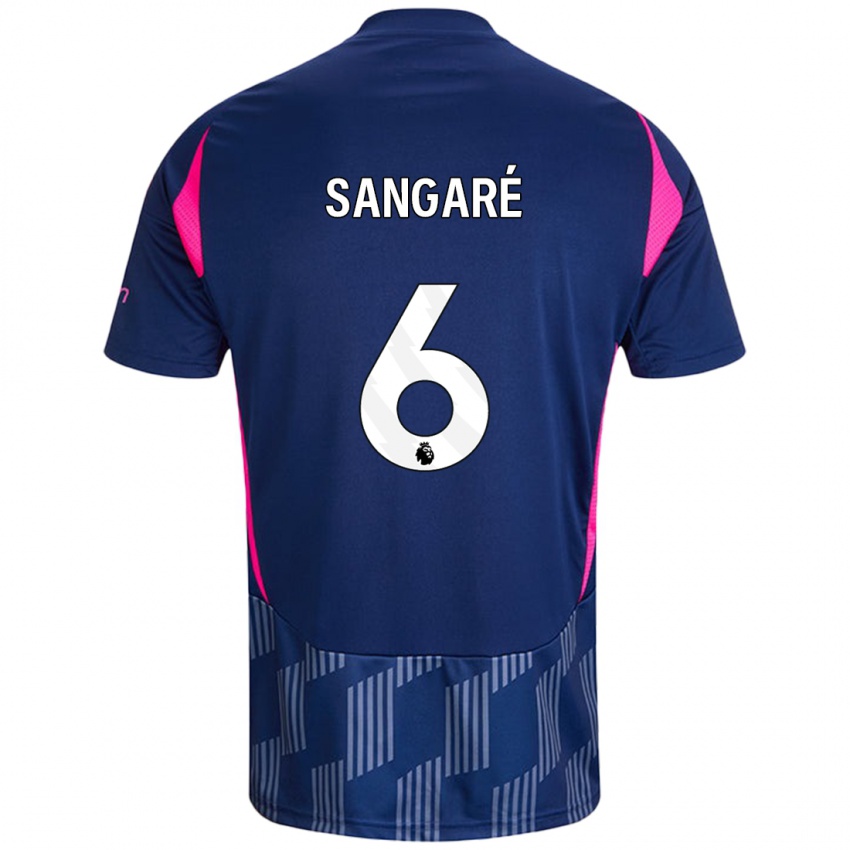 Niño Camiseta Ibrahim Sangare #6 Azul Real Rosa 2ª Equipación 2024/25 La Camisa