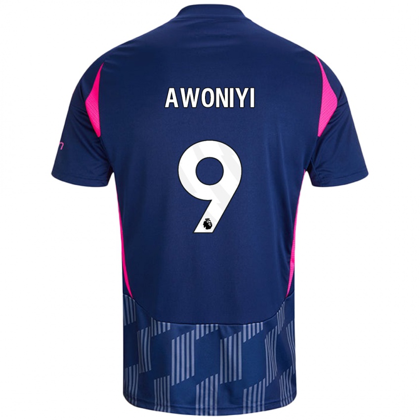 Niño Camiseta Taiwo Awoniyi #9 Azul Real Rosa 2ª Equipación 2024/25 La Camisa