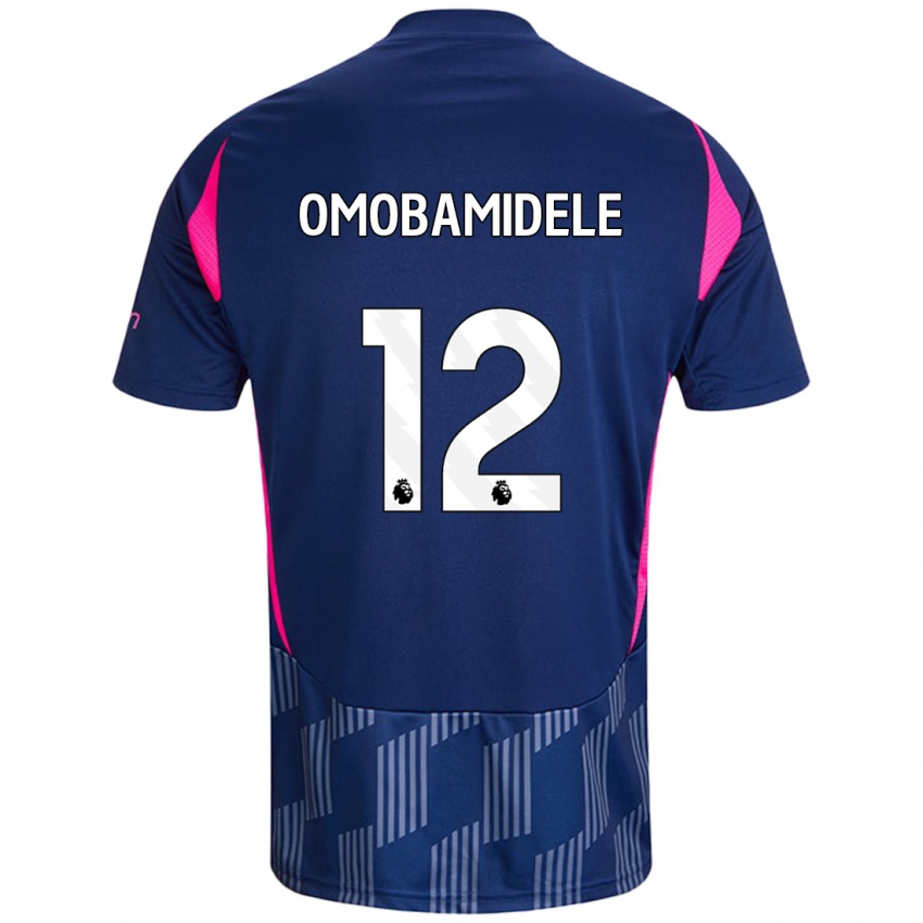 Niño Camiseta Andrew Omobamidele #12 Azul Real Rosa 2ª Equipación 2024/25 La Camisa