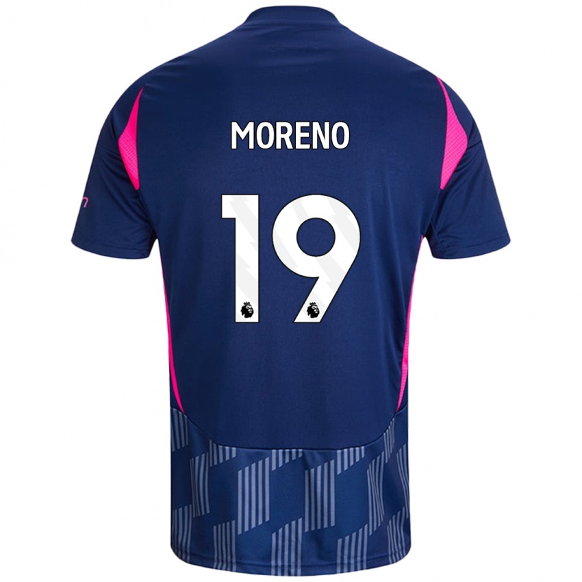 Niño Camiseta Álex Moreno #19 Azul Real Rosa 2ª Equipación 2024/25 La Camisa