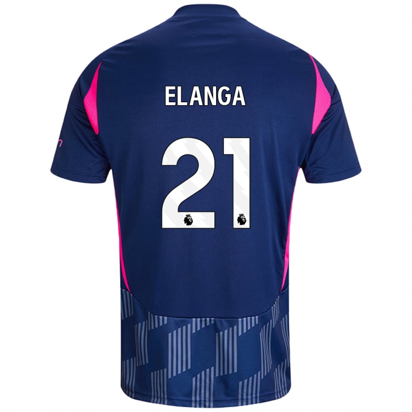 Niño Camiseta Anthony Elanga #21 Azul Real Rosa 2ª Equipación 2024/25 La Camisa