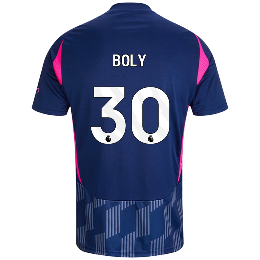 Niño Camiseta Willy Boly #30 Azul Real Rosa 2ª Equipación 2024/25 La Camisa