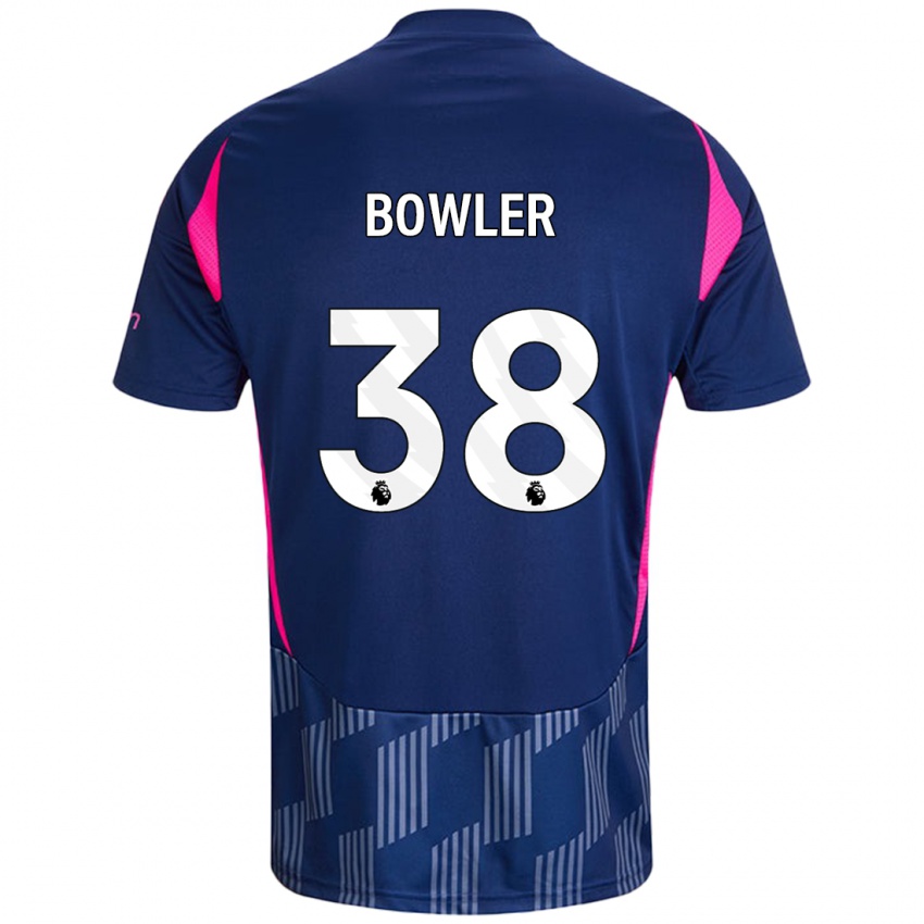 Niño Camiseta Josh Bowler #38 Azul Real Rosa 2ª Equipación 2024/25 La Camisa