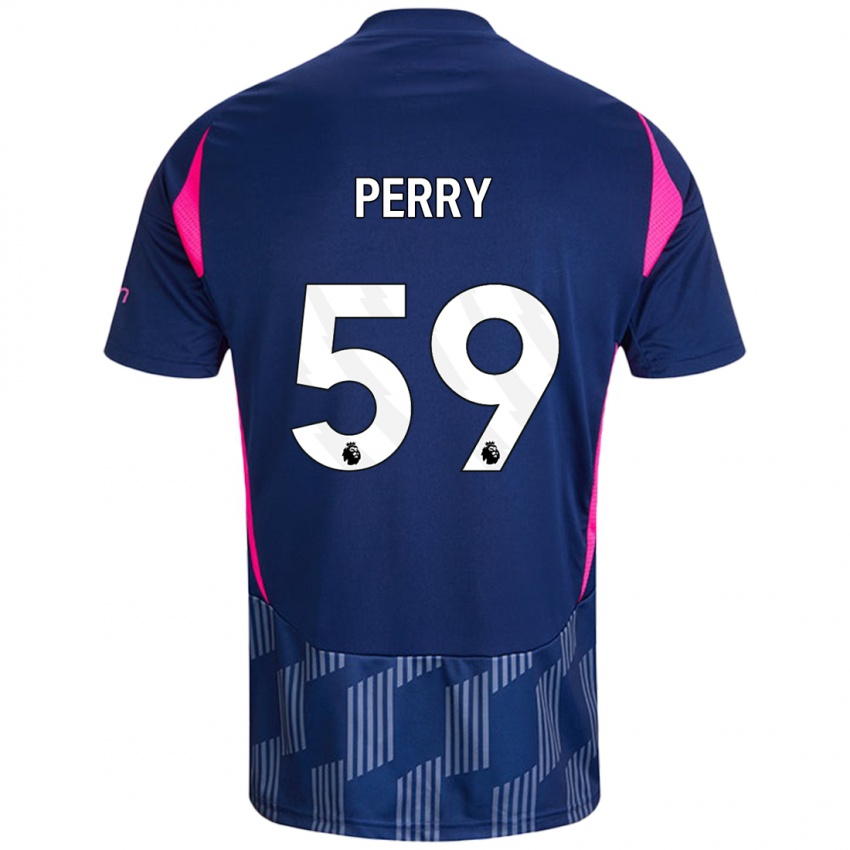 Niño Camiseta Ben Perry #59 Azul Real Rosa 2ª Equipación 2024/25 La Camisa