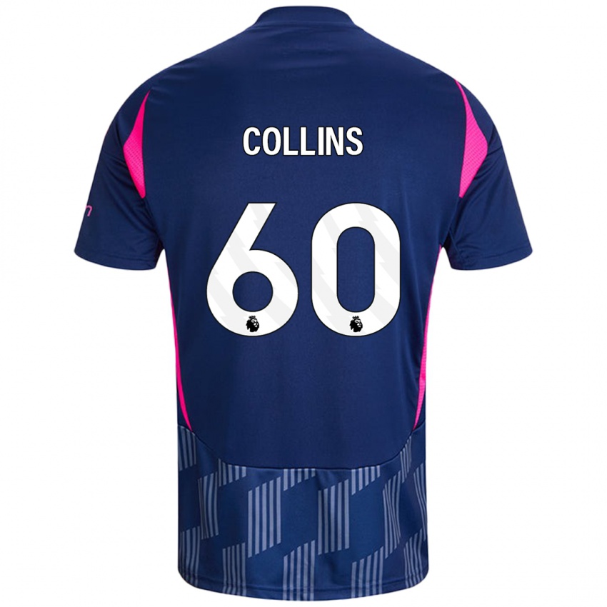 Niño Camiseta Sam Collins #60 Azul Real Rosa 2ª Equipación 2024/25 La Camisa