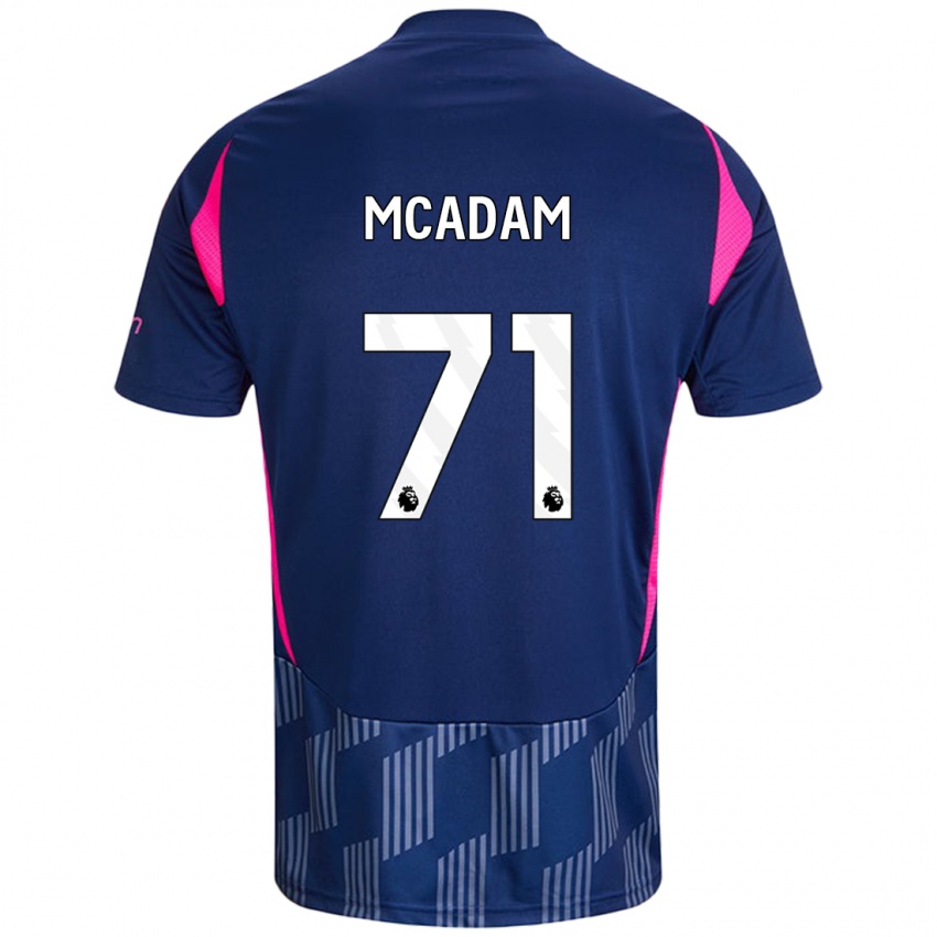 Niño Camiseta Kyle Mcadam #71 Azul Real Rosa 2ª Equipación 2024/25 La Camisa