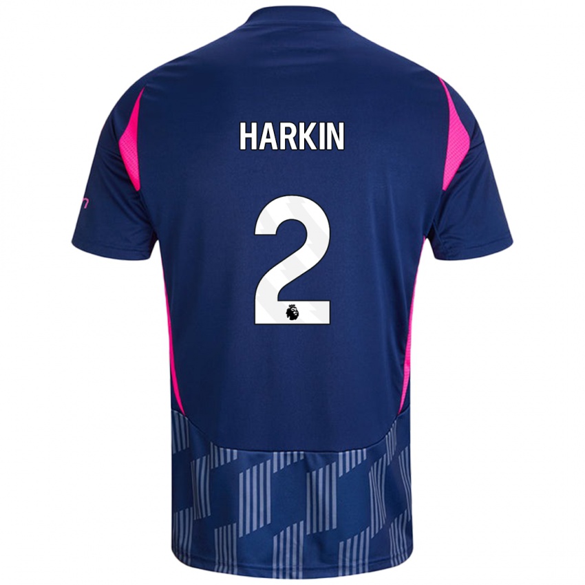 Niño Camiseta Lyndsey Harkin #2 Azul Real Rosa 2ª Equipación 2024/25 La Camisa