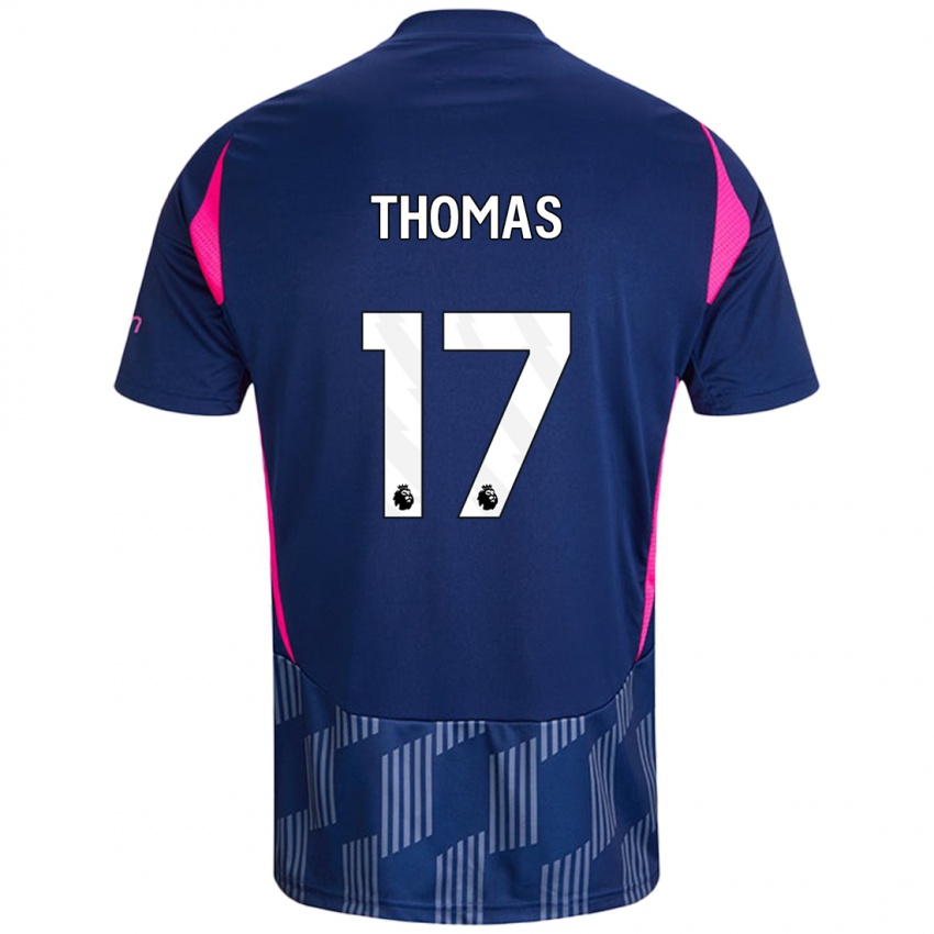 Niño Camiseta Freya Thomas #17 Azul Real Rosa 2ª Equipación 2024/25 La Camisa