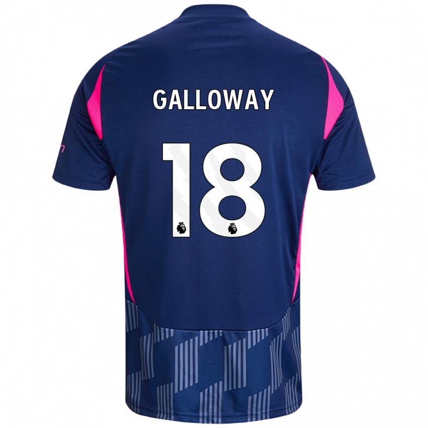 Niño Camiseta Bridget Galloway #18 Azul Real Rosa 2ª Equipación 2024/25 La Camisa