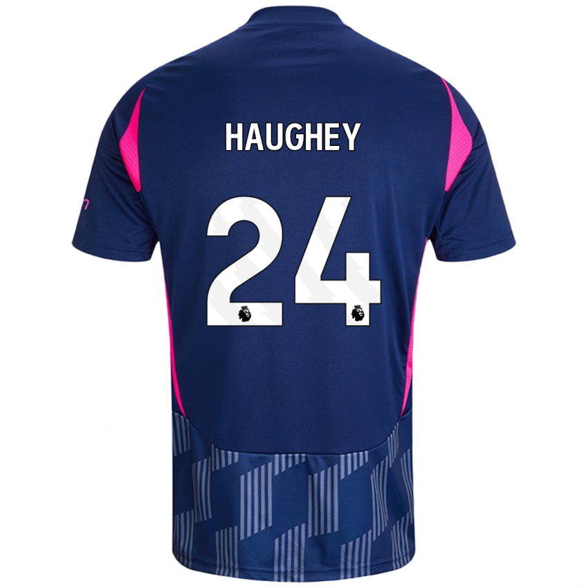 Niño Camiseta Ella Haughey #24 Azul Real Rosa 2ª Equipación 2024/25 La Camisa